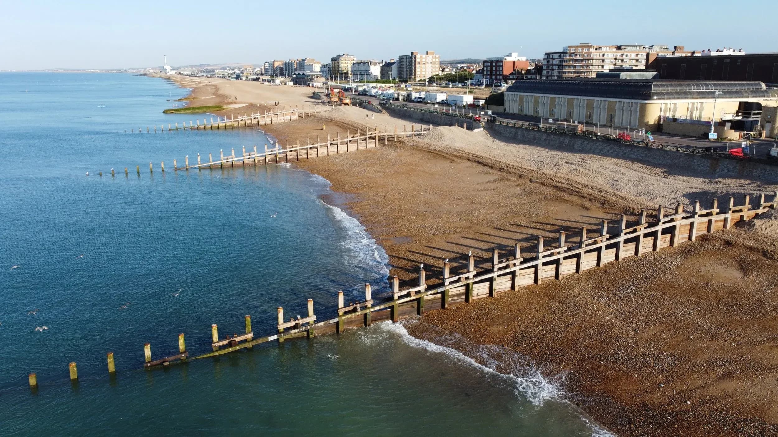 Work under way to extend Hove beach and protect the coastline