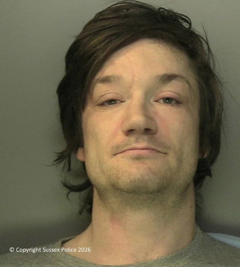 Custody photo of Jason Knight, 37, of Chailey Road, Brighton, who was jailed for 43 months for a burglary in Hove