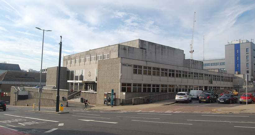 Brighton Law Courts on Edward Street, Brighton, seen from across the road