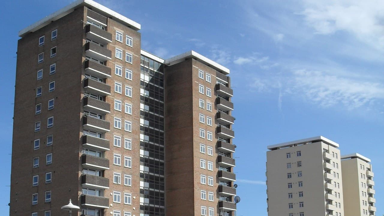 Hereford Court and Wiltshire House tower blocks on Tillstone Street in Brighton, close to the Oakley House site
