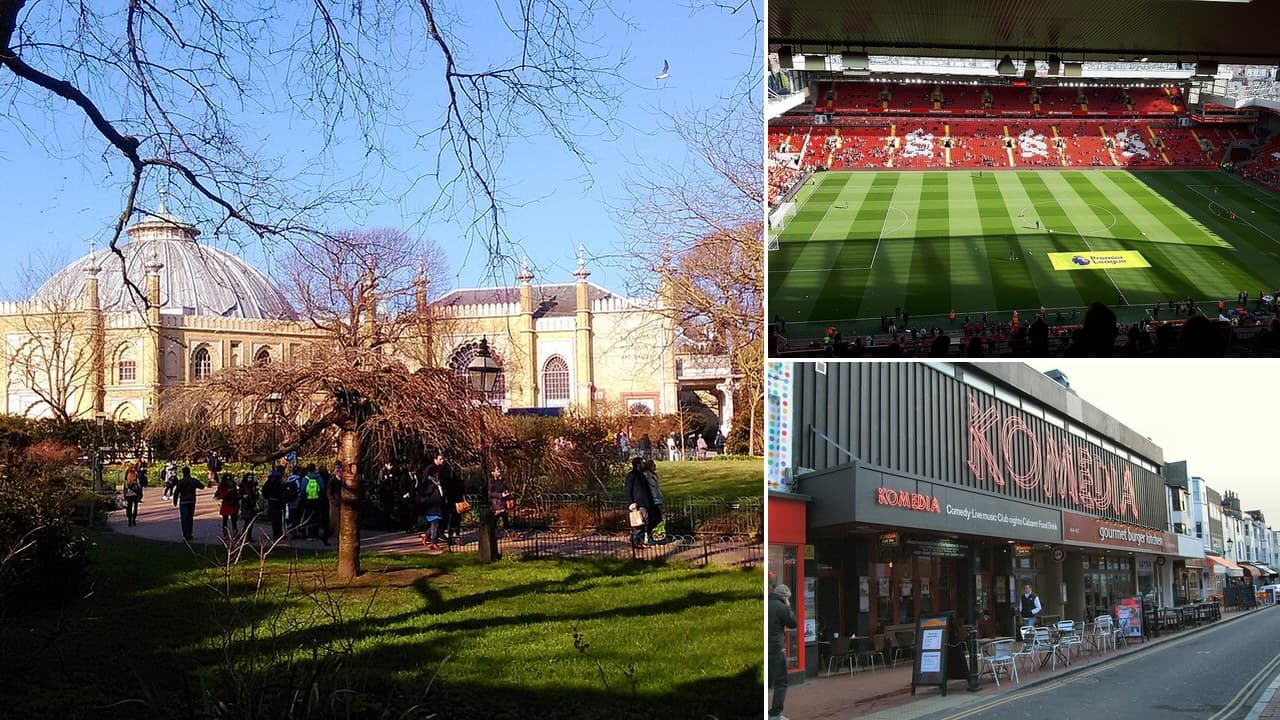 Brighton Dome, Anfield and Komedia, three venues in the Sunday 25 October line-up (file photos)