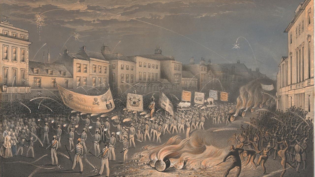 The Procession of the Lewes Bonfire Boys on 5 November 1853, a lithograph by Thomas Henwood
