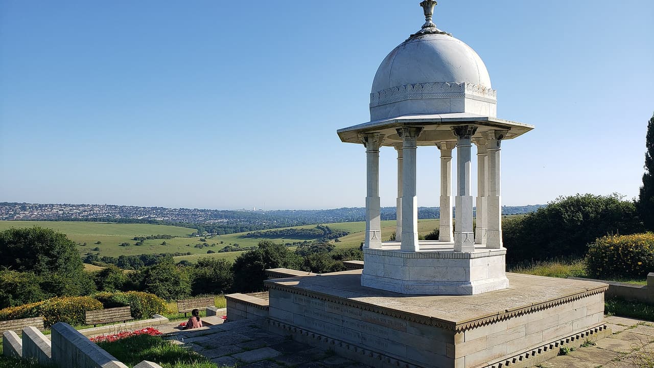 The Chattri memorial on the South Downs at Patcham, Brighton, where Hindu and Sikh soldiers who died in Brighton's hospitals were cremated